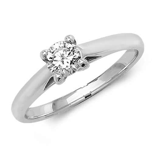 18ct White Gold Diamond 4 Claw Solitaire Ring - E Bixby Jewellers