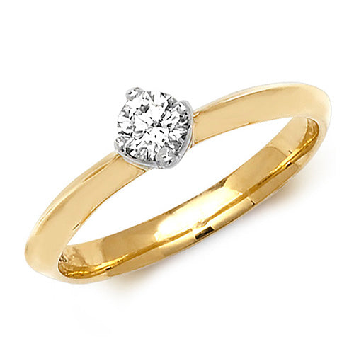 18ct Yellow Gold Diamond 4 Claw Solitaire Ring - E Bixby Jewellers