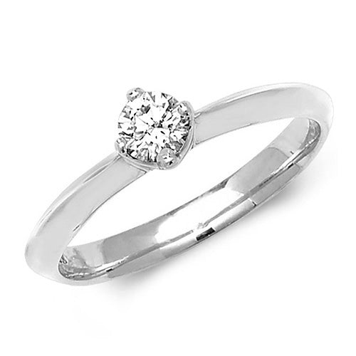 18ct White Gold Diamond 4 Claw Solitaire Ring - E Bixby Jewellers