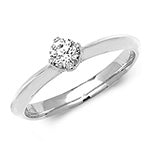18ct White Gold Diamond 4 Claw Solitaire Ring - E Bixby Jewellers
