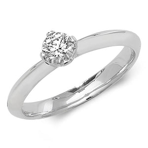 18ct White Gold Diamond 4 Claw Solitaire Ring - E Bixby Jewellers