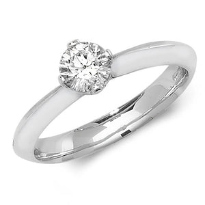 18ct White Gold Diamond 4 Claw Solitaire Ring - E Bixby Jewellers
