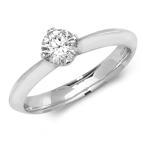 18ct White Gold Diamond 4 Claw Solitaire Ring - E Bixby Jewellers