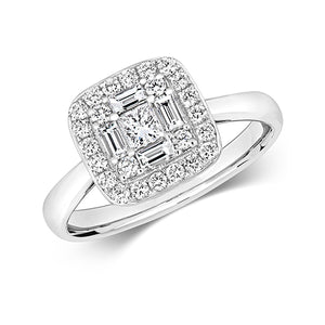 18ct White Gold Diamond Cluster Ring - E Bixby Jewellers