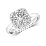18ct White Gold Diamond Cluster Ring - E Bixby Jewellers