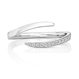 18ct White Gold Diamond Open Crossover Ring - E Bixby Jewellers