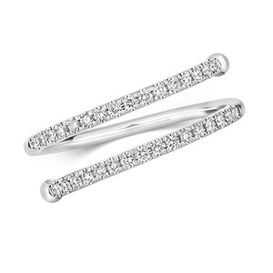 18ct White Gold Diamond Spiral Ring - E Bixby Jewellers
