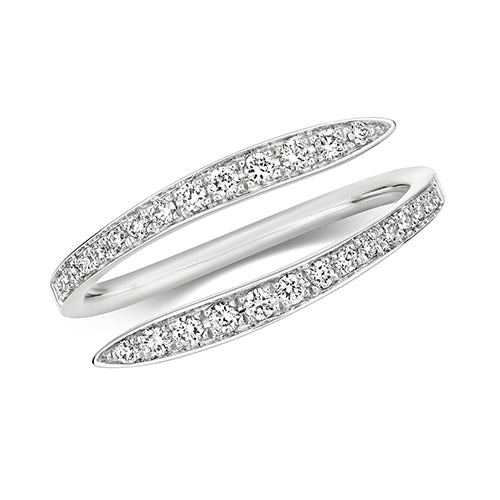 18ct White Gold Diamond Open Crossover Ring - E Bixby Jewellers