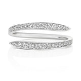 18ct White Gold Diamond Open Crossover Ring - E Bixby Jewellers