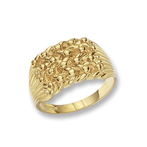 9ct Yellow Gold Mens Heavy 4 Row Keeper Ring - E Bixby Jewellers
