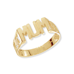 9ct Yellow Gold Ladies Curb Sides Mum Ring - E Bixby Jewellers