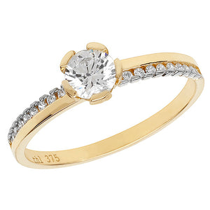 9ct Yellow Gold Ladies CZ Ring - E Bixby Jewellers