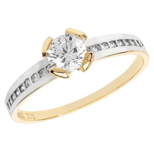 9ct Yellow Gold Ladies CZ Ring - E Bixby Jewellers