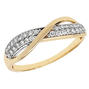 9ct Yellow Gold Ladies CZ Ring - E Bixby Jewellers