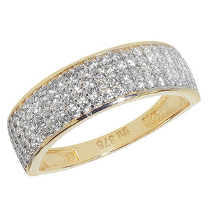 9ct Yellow Gold Ladies CZ Ring - E Bixby Jewellers