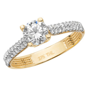 9ct Yellow Gold Ladies CZ Ring - E Bixby Jewellers