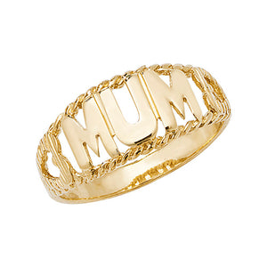 9ct Yellow Gold Ladies Mum Ring - E Bixby Jewellers