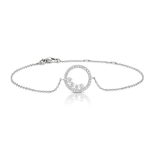 Silver Cz Bubble Round Halo Bracelet - E Bixby Jewellers