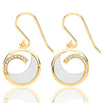 Silver Yellow Gold Plated Mother Of Pearl Drop Earrings - E Bixby Jewellers