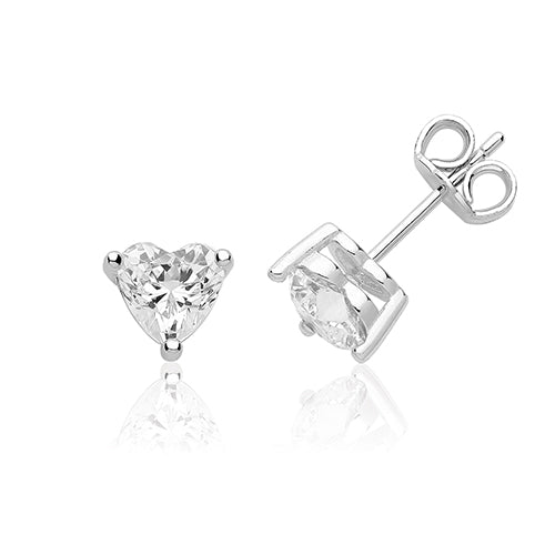 Single stone sales silver earrings