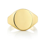 Mens 9ct Yellow Gold 16 x 13mm Medium Weight Oval Signet Ring - E Bixby Jewellers