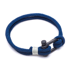 Tribal Steel Navy Shackle Bracelet - E Bixby Jewellers