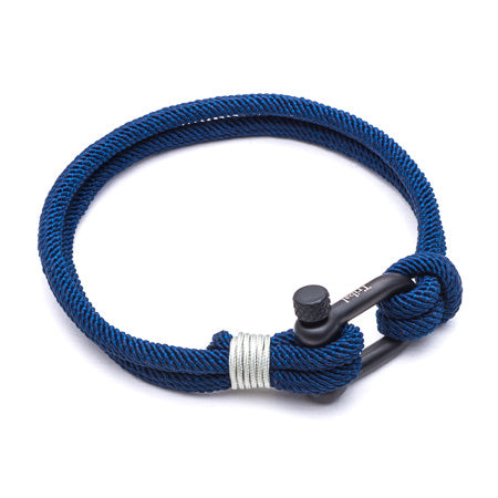 Tribal Steel Navy Shackle Bracelet - E Bixby Jewellers