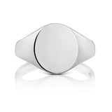 Silver Gents 12mm ×14mm Oval Lightweight Plain Signet Ring - E Bixby Jewellers