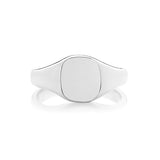 Silver Gents 9mm × 8mm Cushion Shape Heavy Weight Plain Signet Ring - E Bixby Jewellers