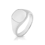 Silver Gents 11mm × 10mm Cushion Shape Heavy Weight Plain Signet Ring - E Bixby Jewellers