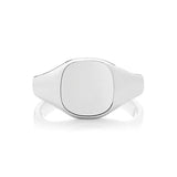 Silver Gents 11mm × 10mm Cushion Shape Heavy Weight Plain Signet Ring - E Bixby Jewellers