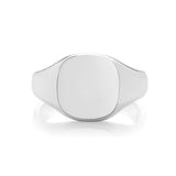 Silver Gents 12mm × 11mm Heavy Weight Cushion Shape Signet Ring - E Bixby Jewellers