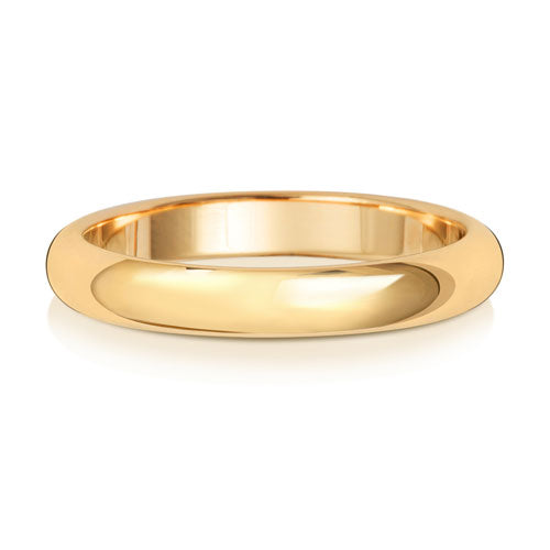 9ct Yellow Gold D Shape Wedding Ring 3mm - E Bixby Jewellers