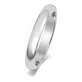 9ct White Gold D Shape Wedding Ring 3mm - E Bixby Jewellers