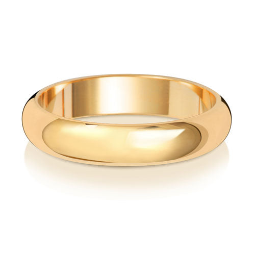 9ct Yellow Gold D Shape 4mm Wedding Ring - E Bixby Jewellers
