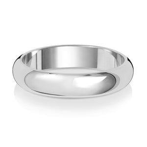 18ct White Gold D Shape 4mm Wedding Ring - E Bixby Jewellers