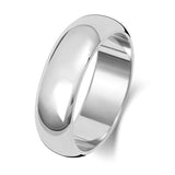 18ct White Gold D Shape 6mm Wedding Ring - E Bixby Jewellers