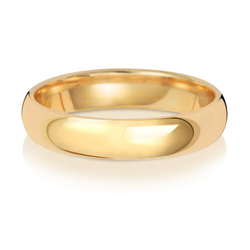 9ct Yellow Gold Traditional Court 4mm Wedding Ring - E Bixby Jewellers