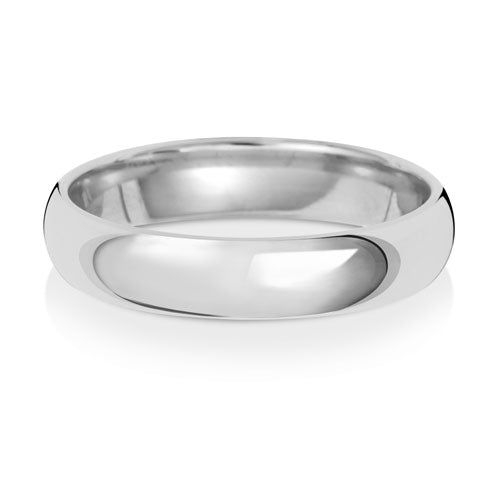 9ct White Gold Traditional Court 4mm Wedding Ring - E Bixby Jewellers