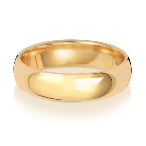 9ct Yellow Gold Traditional Court 5mm Wedding Ring - E Bixby Jewellers