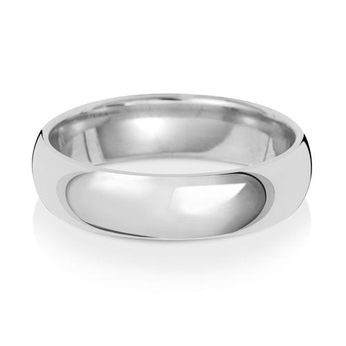 9ct White Gold Traditional Court 5mm Wedding Ring - E Bixby Jewellers