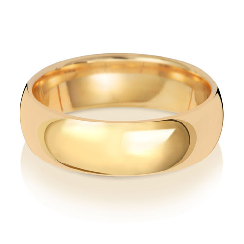 9ct Yellow Gold Traditional Court 6mm Wedding Ring - E Bixby Jewellers