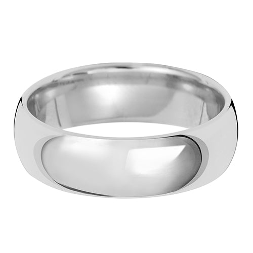 9ct White Gold Traditional Court 6mm Wedding Ring - E Bixby Jewellers