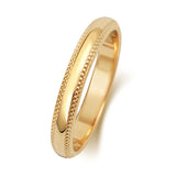 9ct Yellow Gold D Shape 3mm Milgrain Wedding Ring - E Bixby Jewellers