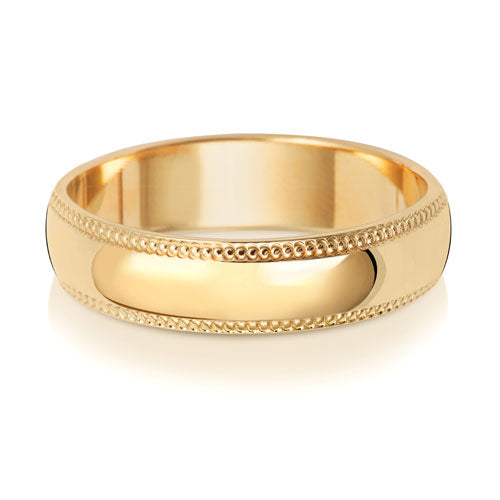 Milgrain wedding band yellow gold sale