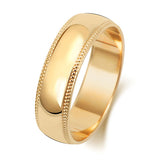 18ct Yellow Gold D Shape 6mm Milgrain Wedding Ring - E Bixby Jewellers